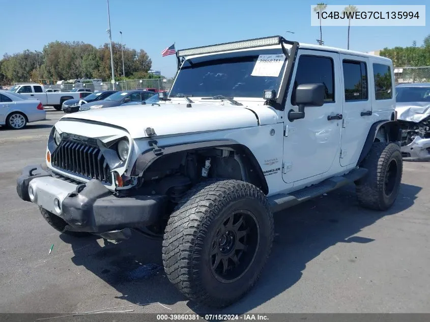 2012 Jeep Wrangler Unlimited Sahara VIN: 1C4BJWEG7CL135994 Lot: 39860381