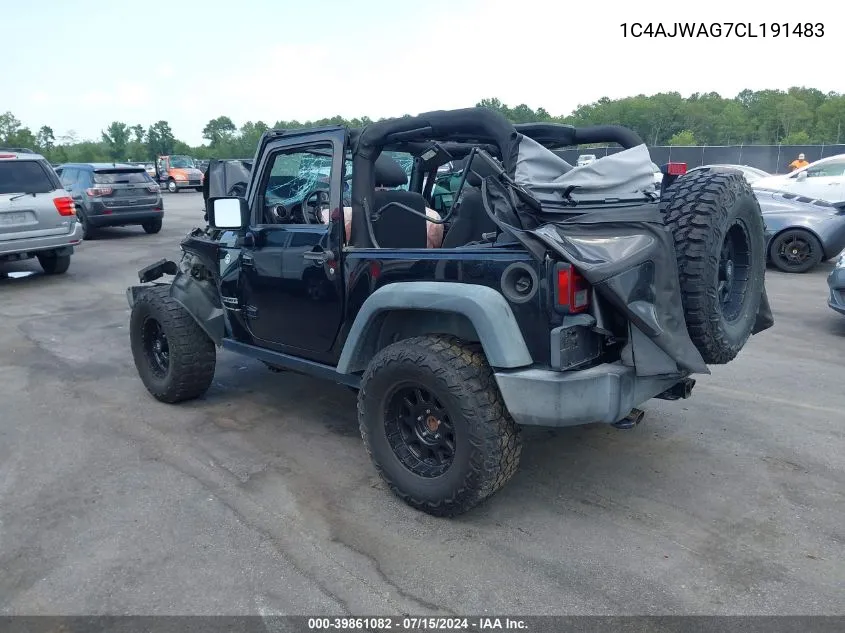 2012 Jeep Wrangler Sport VIN: 1C4AJWAG7CL191483 Lot: 39861082