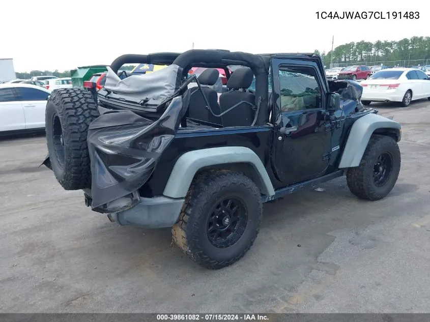 1C4AJWAG7CL191483 2012 Jeep Wrangler Sport