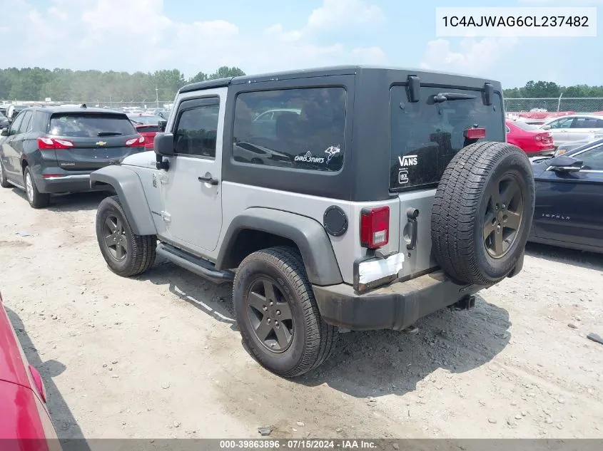 2012 Jeep Wrangler Sport VIN: 1C4AJWAG6CL237482 Lot: 39863896