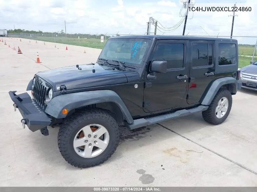 2012 Jeep Wrangler Unlimited Sport VIN: 1C4HJWDGXCL224860 Lot: 39873320