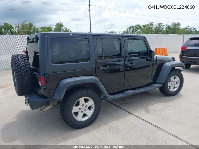 2012 Jeep Wrangler Unlimited Sport VIN: 1C4HJWDGXCL224860 Lot: 39873320