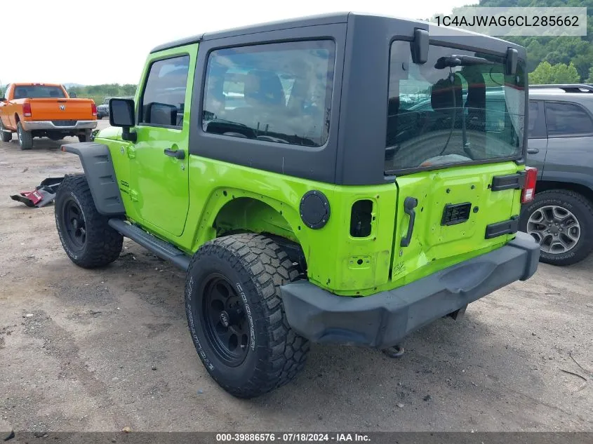 2012 Jeep Wrangler Sport VIN: 1C4AJWAG6CL285662 Lot: 39886576