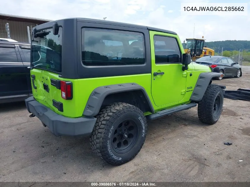 2012 Jeep Wrangler Sport VIN: 1C4AJWAG6CL285662 Lot: 39886576