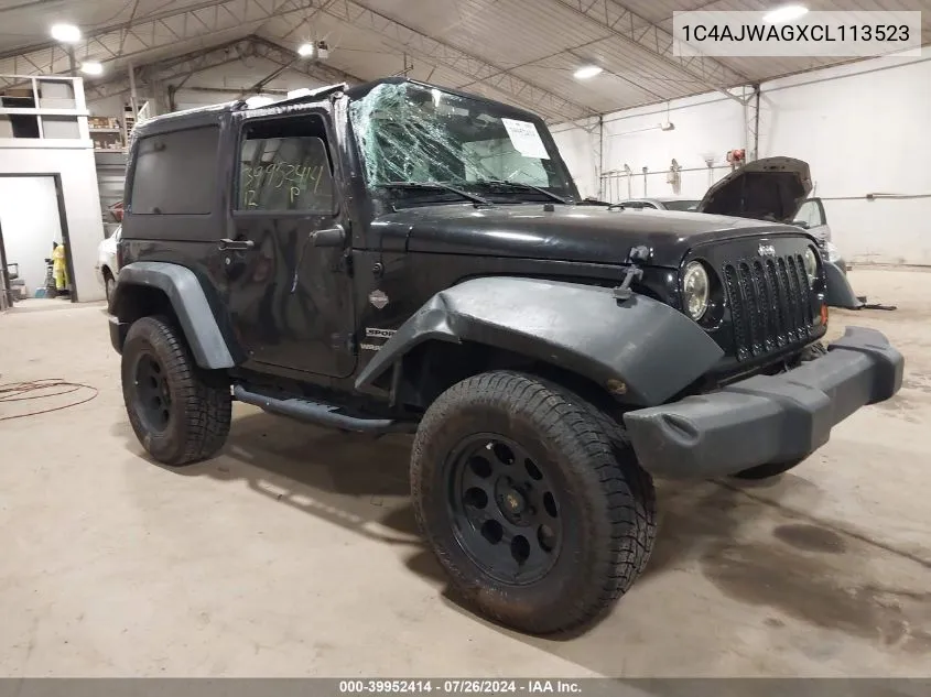 1C4AJWAGXCL113523 2012 Jeep Wrangler Sport