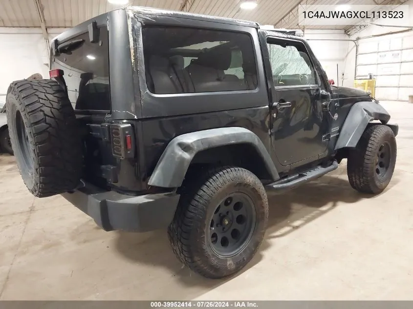 1C4AJWAGXCL113523 2012 Jeep Wrangler Sport