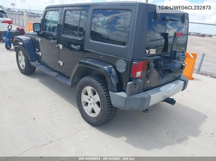 2012 Jeep Wrangler Unlimited Sahara VIN: 1C4HJWEG6CL232873 Lot: 40000053