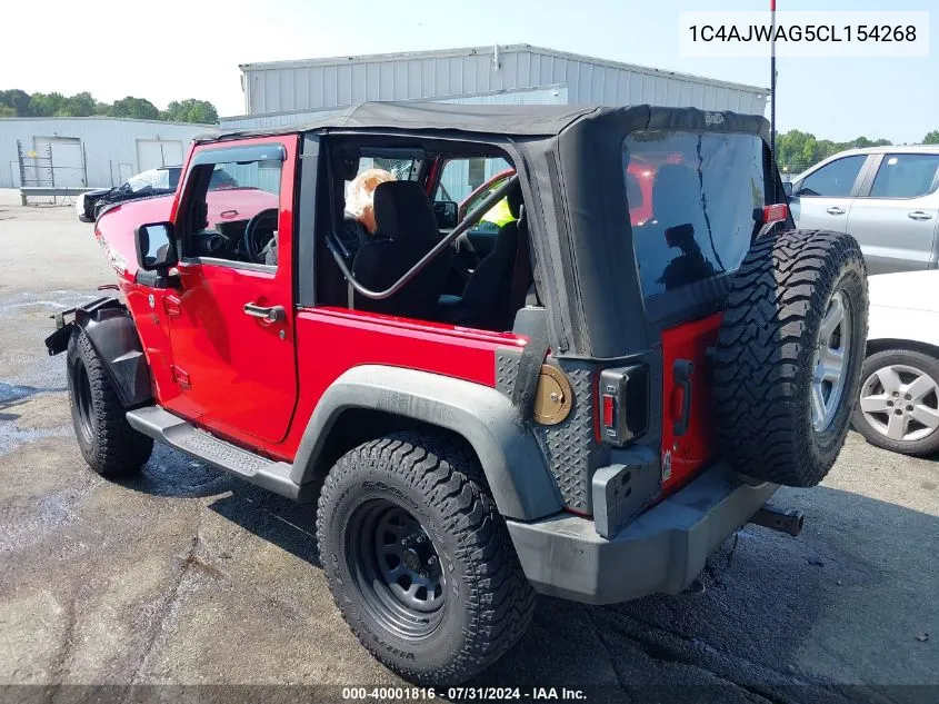 2012 Jeep Wrangler Sport VIN: 1C4AJWAG5CL154268 Lot: 40001816