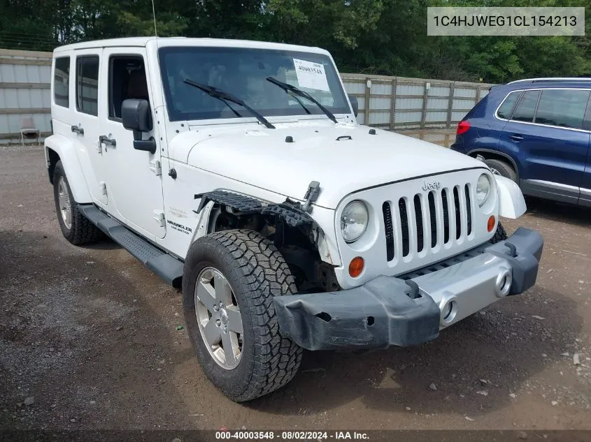 2012 Jeep Wrangler Unlimited Sahara VIN: 1C4HJWEG1CL154213 Lot: 40003548