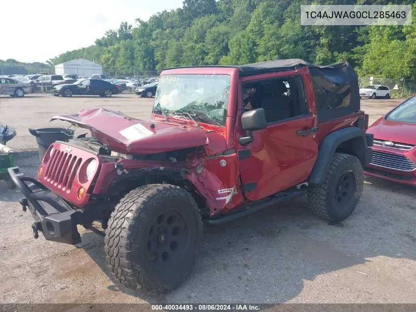 2012 Jeep Wrangler Sport VIN: 1C4AJWAG0CL285463 Lot: 40034493