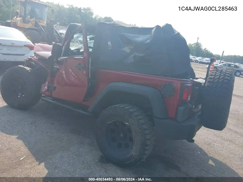 2012 Jeep Wrangler Sport VIN: 1C4AJWAG0CL285463 Lot: 40034493