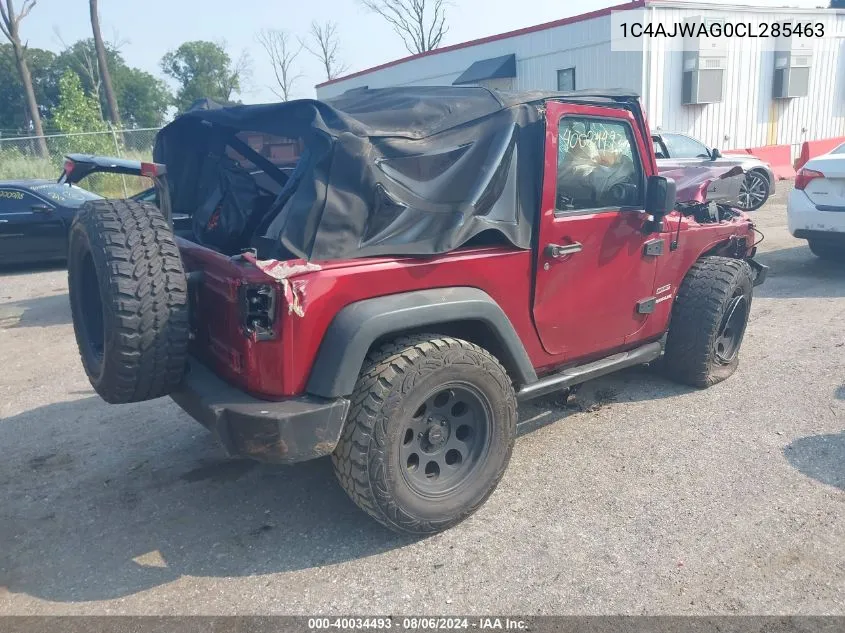 1C4AJWAG0CL285463 2012 Jeep Wrangler Sport