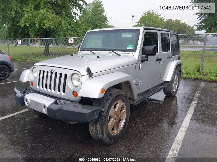 2012 Jeep Wrangler Unlimited Sahara VIN: 1C4BJWEG3CL117542 Lot: 40055082