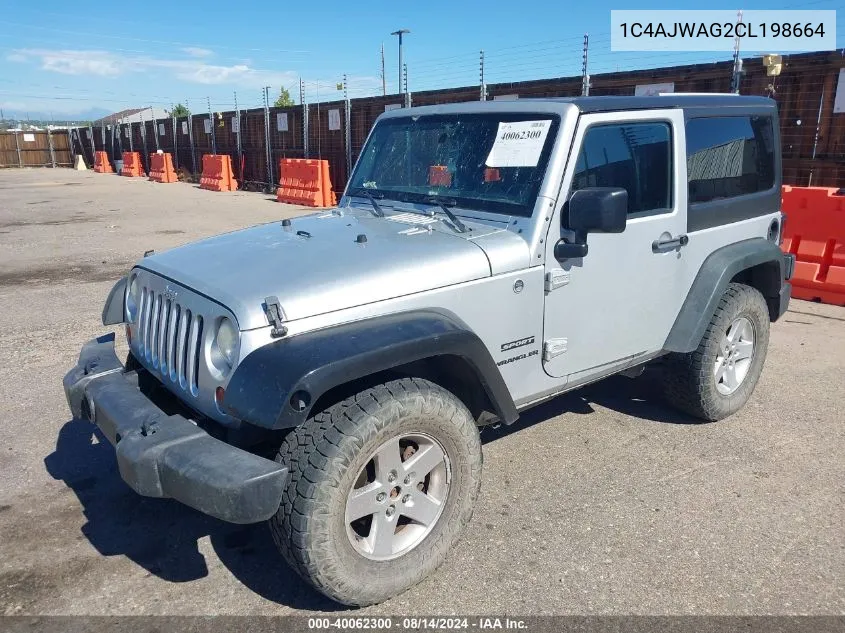 2012 Jeep Wrangler Sport VIN: 1C4AJWAG2CL198664 Lot: 40062300