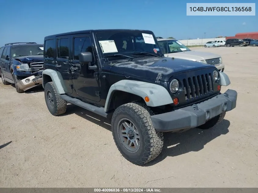 1C4BJWFG8CL136568 2012 Jeep Wrangler Unlimited Rubicon