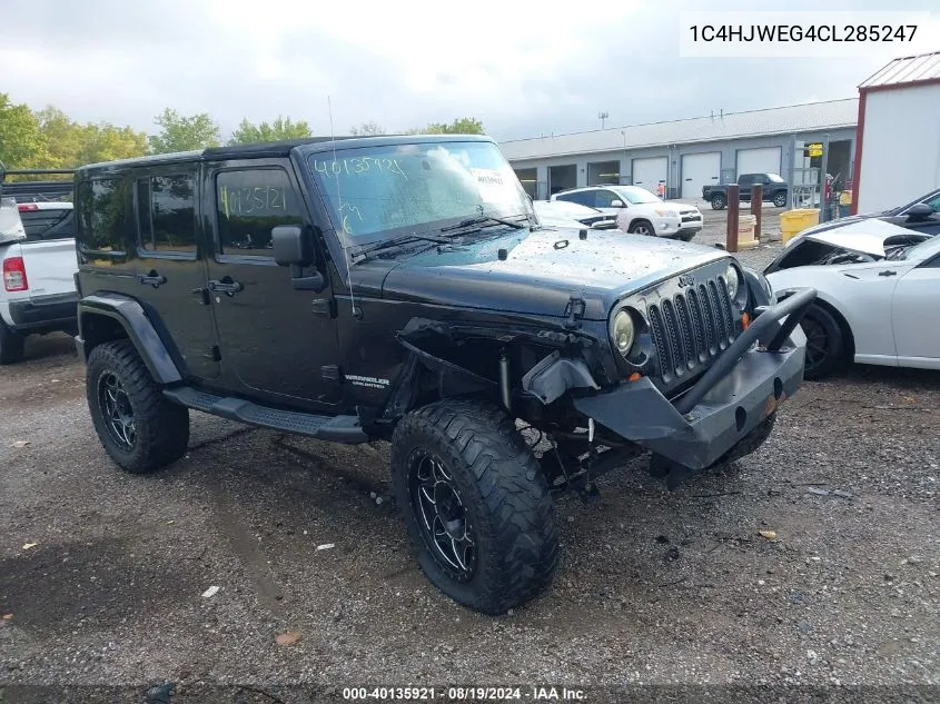 2012 Jeep Wrangler Unlimited Sahara VIN: 1C4HJWEG4CL285247 Lot: 40135921