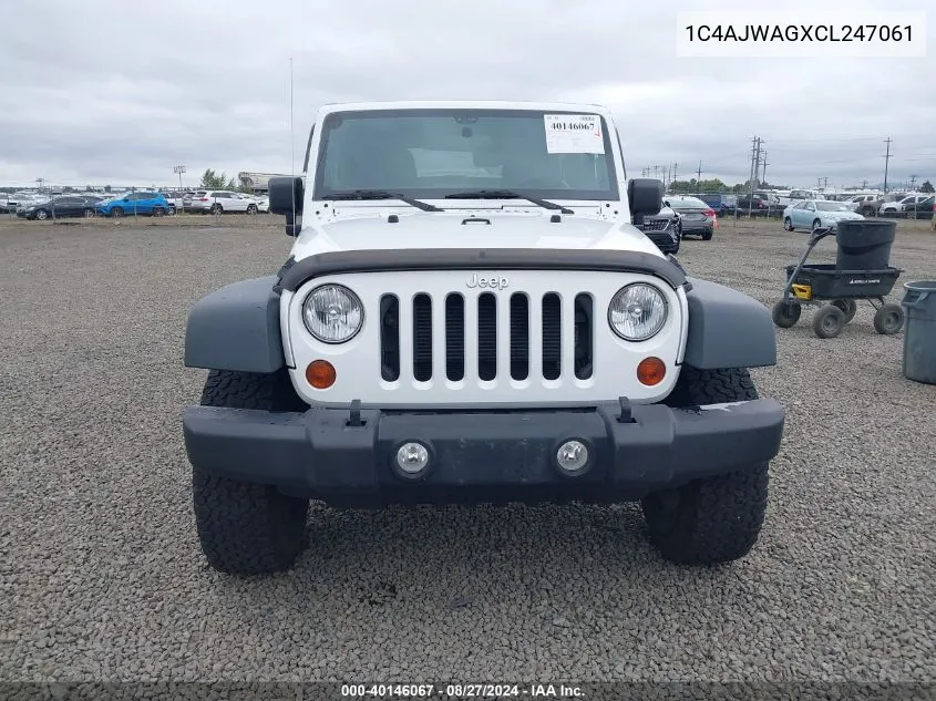 1C4AJWAGXCL247061 2012 Jeep Wrangler Sport