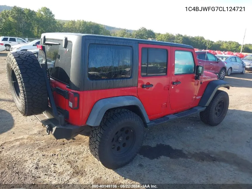 2012 Jeep Wrangler Unlimited Rubicon VIN: 1C4BJWFG7CL124721 Lot: 40149736