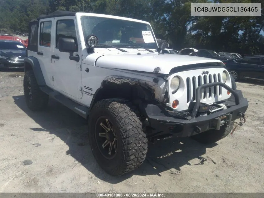 1C4BJWDG5CL136465 2012 Jeep Wrangler Unlimited Sport