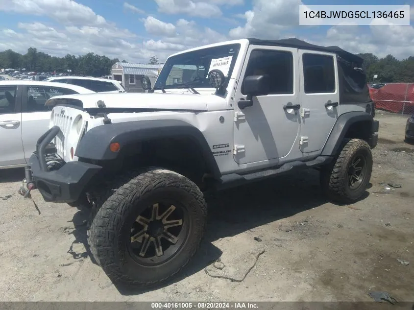 2012 Jeep Wrangler Unlimited Sport VIN: 1C4BJWDG5CL136465 Lot: 40161005