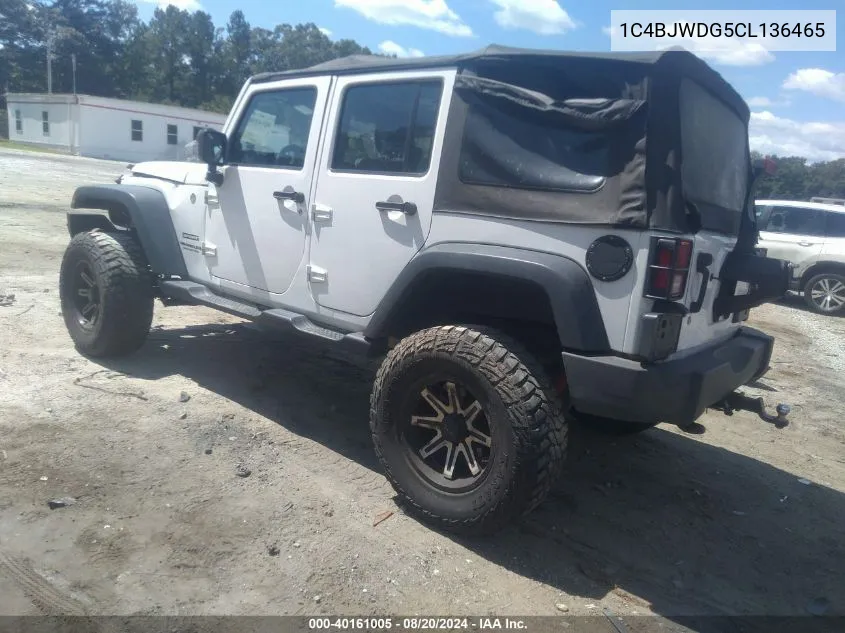 1C4BJWDG5CL136465 2012 Jeep Wrangler Unlimited Sport