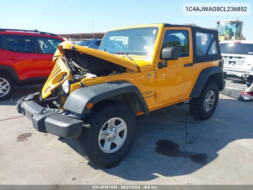 2012 Jeep Wrangler Sport VIN: 1C4AJWAG8CL236852 Lot: 40161559