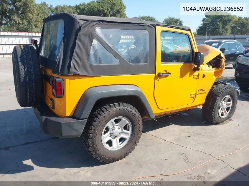 1C4AJWAG8CL236852 2012 Jeep Wrangler Sport