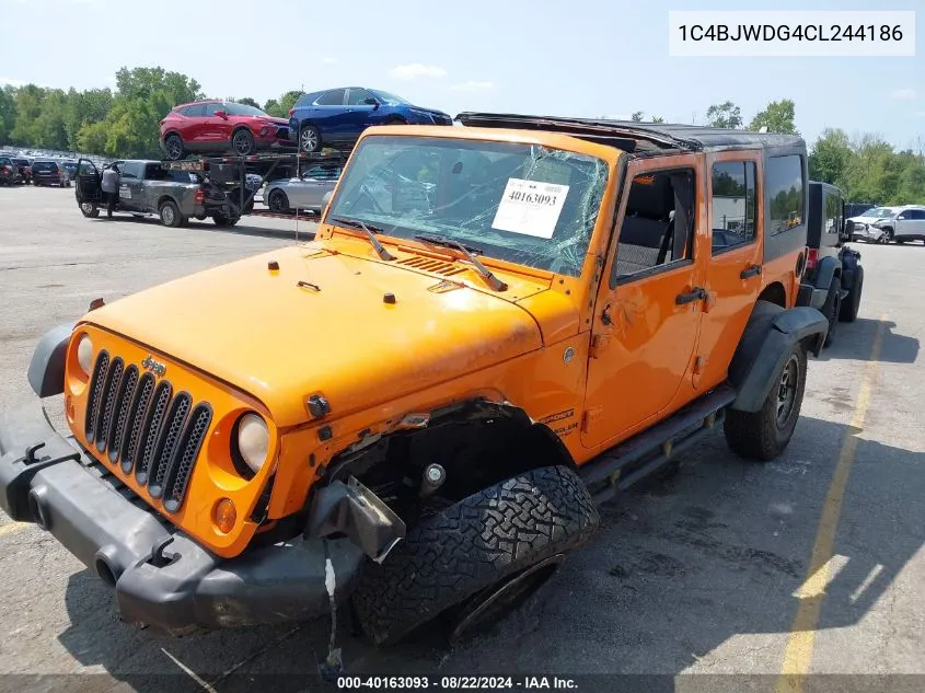 1C4BJWDG4CL244186 2012 Jeep Wrangler Unlimited Sport