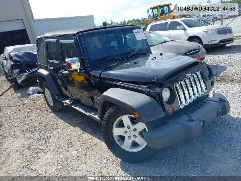 1C4BJWDG4CL214458 2012 Jeep Wrangler Unlimited Sport