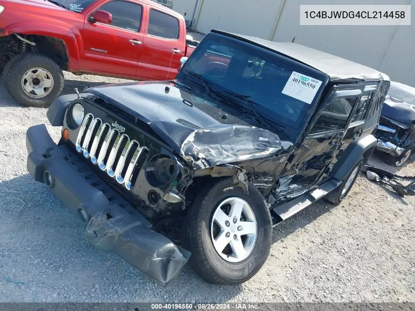 1C4BJWDG4CL214458 2012 Jeep Wrangler Unlimited Sport