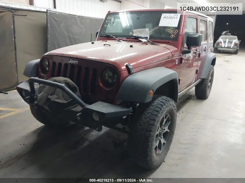 1C4BJWDG3CL232191 2012 Jeep Wrangler Unlimited Sport