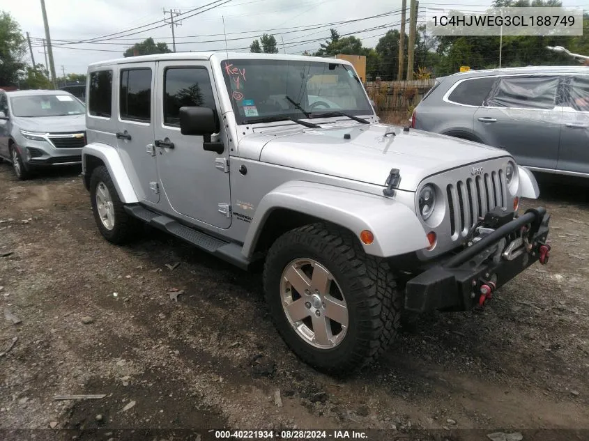 2012 Jeep Wrangler Unlimited Sahara VIN: 1C4HJWEG3CL188749 Lot: 40221934