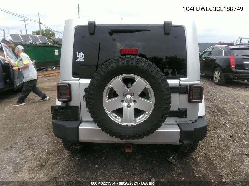 2012 Jeep Wrangler Unlimited Sahara VIN: 1C4HJWEG3CL188749 Lot: 40221934