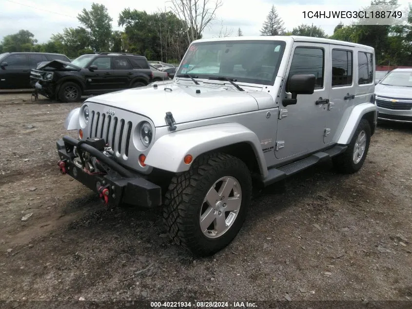 2012 Jeep Wrangler Unlimited Sahara VIN: 1C4HJWEG3CL188749 Lot: 40221934