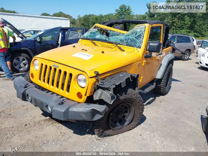 2012 Jeep Wrangler Sport VIN: 1C4AJWAG6CL151427 Lot: 40226753