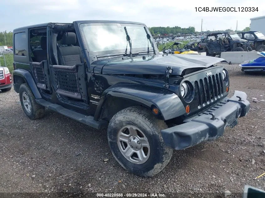 2012 Jeep Wrangler Unlimited Sahara VIN: 1C4BJWEG0CL120334 Lot: 40228588