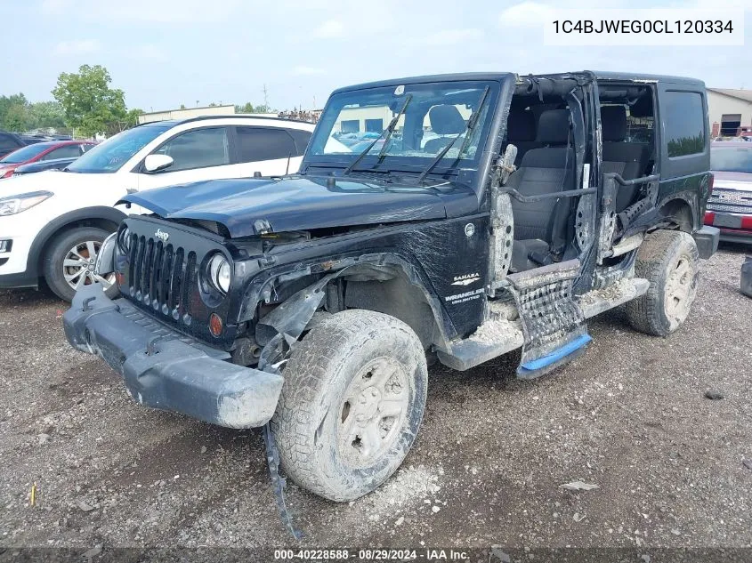 2012 Jeep Wrangler Unlimited Sahara VIN: 1C4BJWEG0CL120334 Lot: 40228588