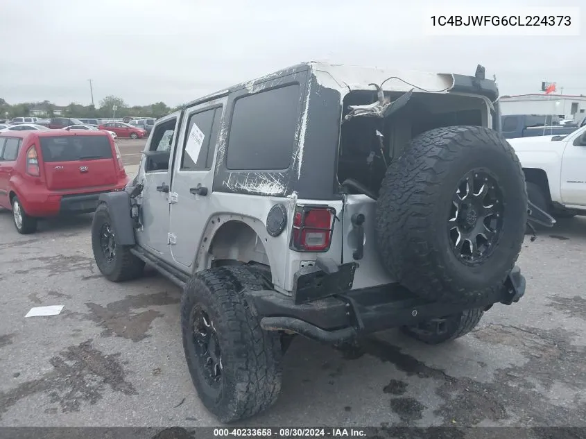 2012 Jeep Wrangler Unlimited Rubicon VIN: 1C4BJWFG6CL224373 Lot: 40233658