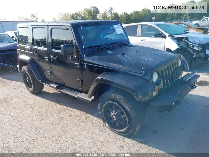 2012 Jeep Wrangler Unlimited Sahara VIN: 1C4BJWEGXCL156578 Lot: 40319220