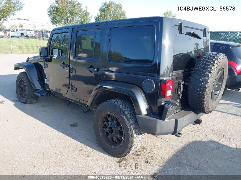 2012 Jeep Wrangler Unlimited Sahara VIN: 1C4BJWEGXCL156578 Lot: 40319220