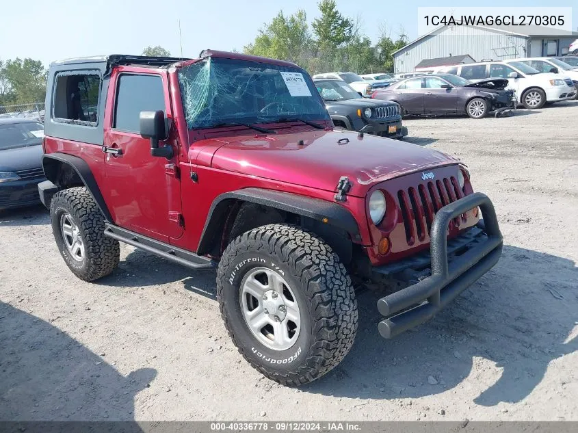 2012 Jeep Wrangler Sport VIN: 1C4AJWAG6CL270305 Lot: 40336778