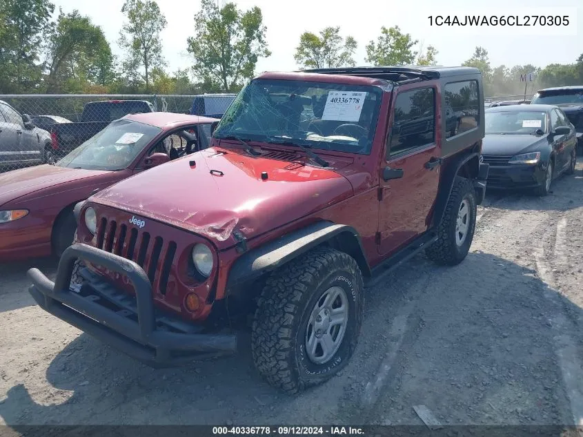 1C4AJWAG6CL270305 2012 Jeep Wrangler Sport