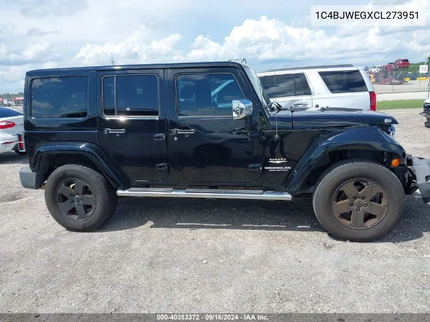 1C4BJWEGXCL273951 2012 Jeep Wrangler Unlimited Sahara