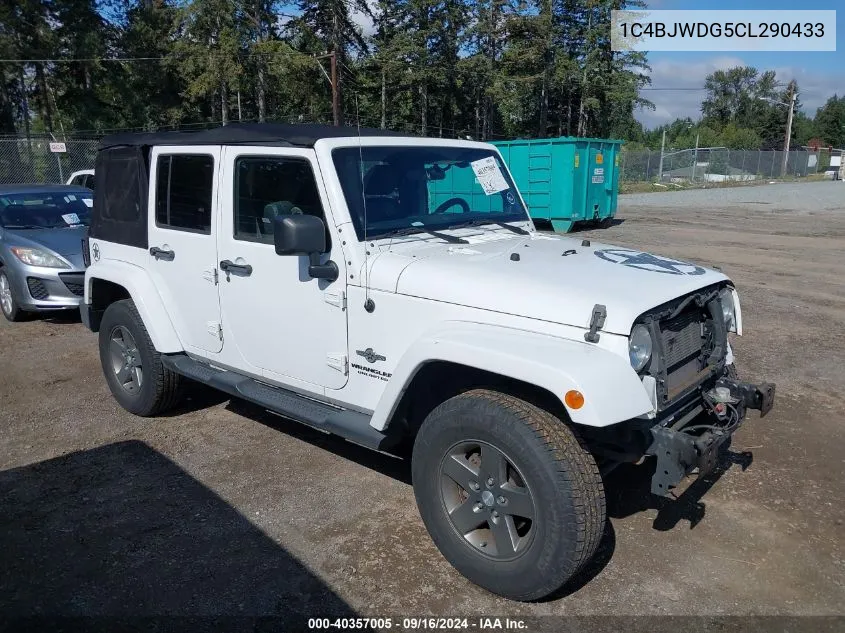 1C4BJWDG5CL290433 2012 Jeep Wrangler Unlimited Sport