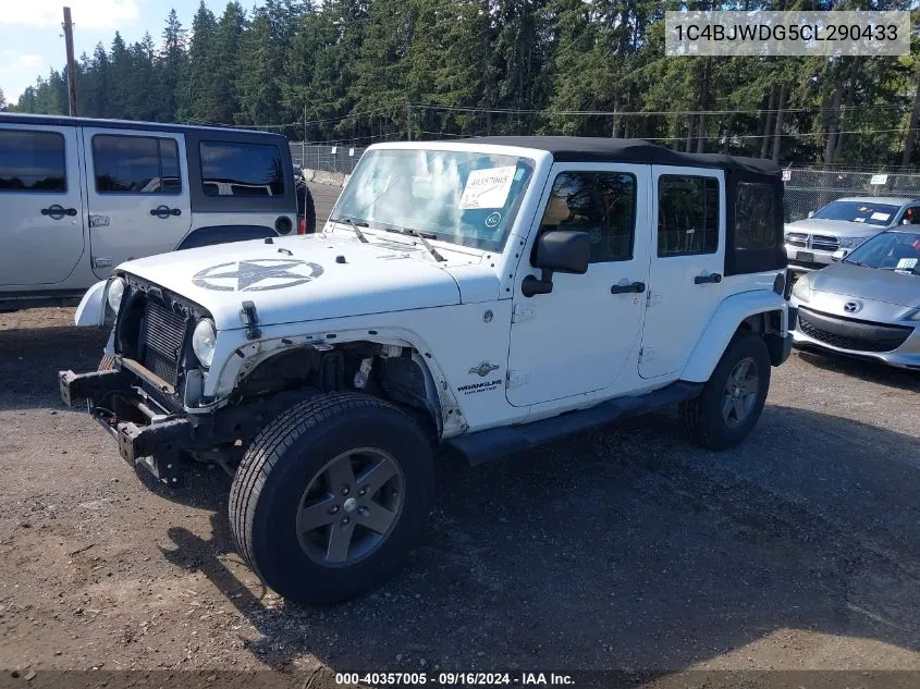 1C4BJWDG5CL290433 2012 Jeep Wrangler Unlimited Sport