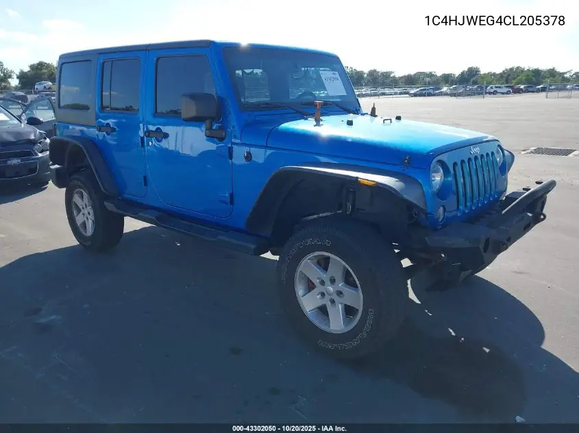 1C4HJWEG4CL205378 2012 Jeep Wrangler Unlimited Sahara