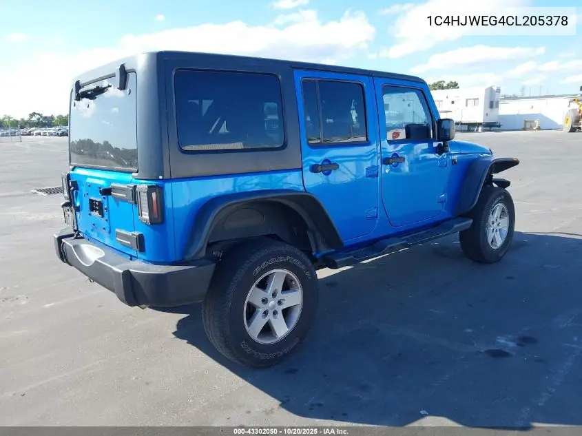 1C4HJWEG4CL205378 2012 Jeep Wrangler Unlimited Sahara