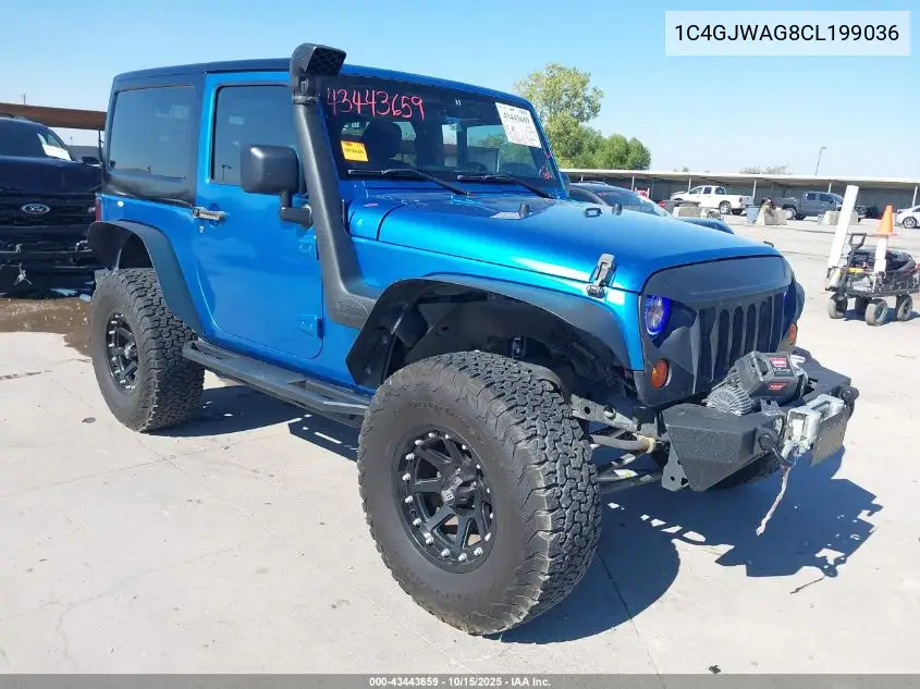 1C4GJWAG8CL199036 2012 Jeep Wrangler Sport