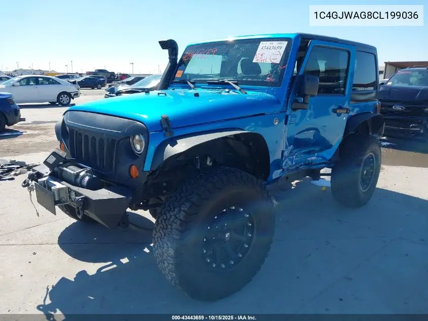 1C4GJWAG8CL199036 2012 Jeep Wrangler Sport