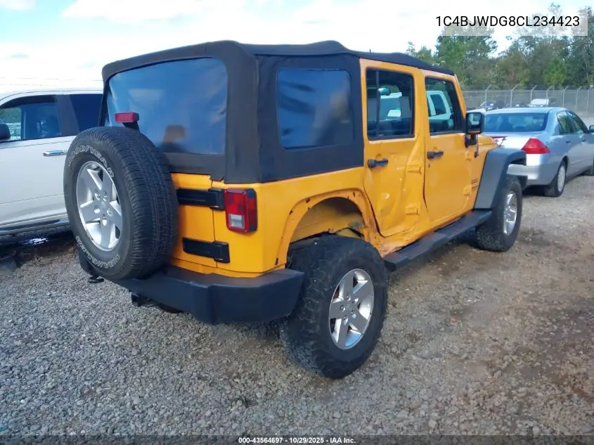 1C4BJWDG8CL234423 2012 Jeep Wrangler Unlimited Sport
